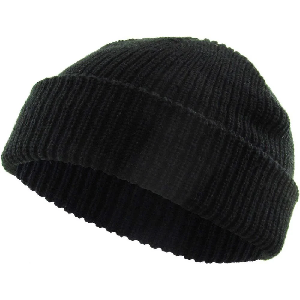Ethos Fisherman Beanie – Black Acrylic Hue in Classic Fisherman Style