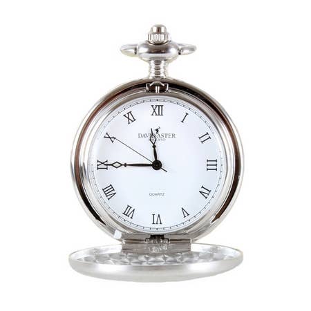Silver Borstad Quartz Full Hunter Fickur