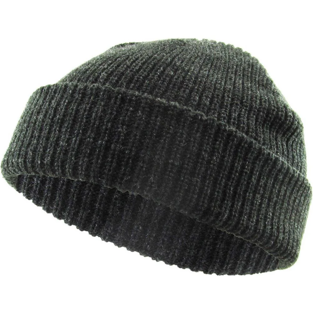 Ethos Fisherman Beanie – Grå akrylfärg i klassisk fiskarstil