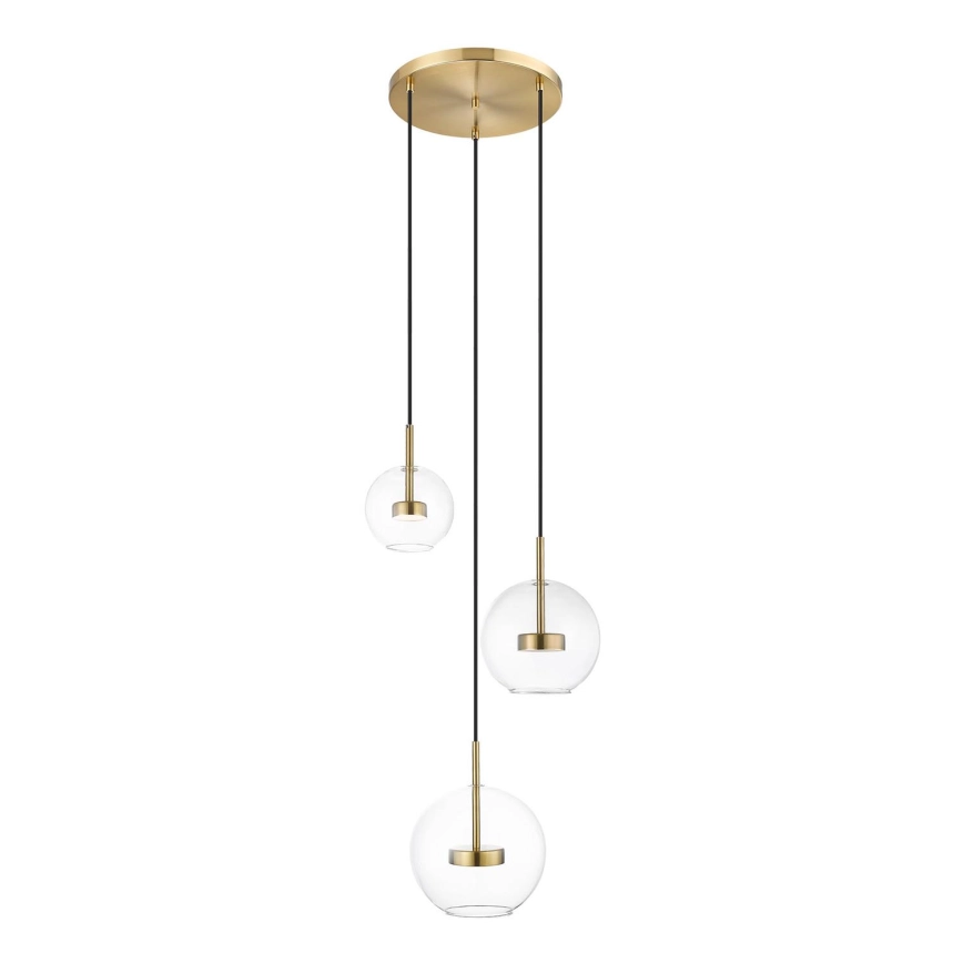 Zuma Line – LED ljuskrona med textilsladd 3xLED/5W/230V guld