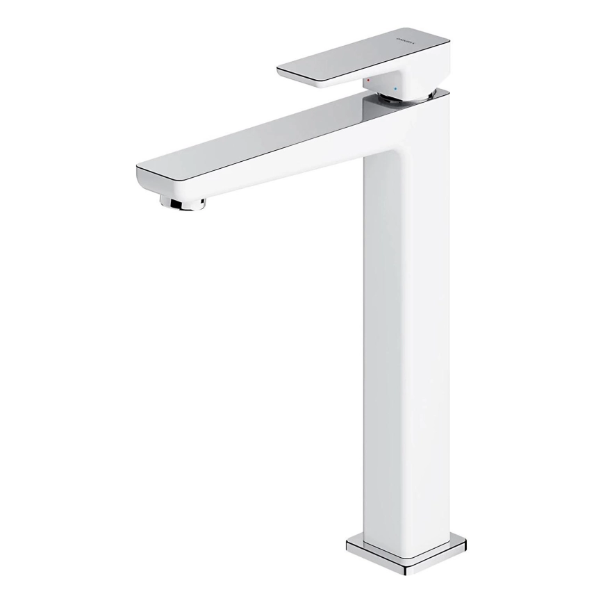 OMNIRES PM7412CRB – Kran till handfat PARMA 27,3 cm skinande krom/vit