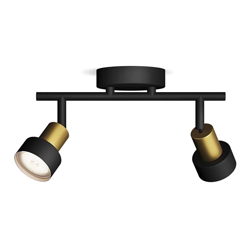 Philips – Spotlight CONDUIT 2xGU10/5W/230V svart/mässing