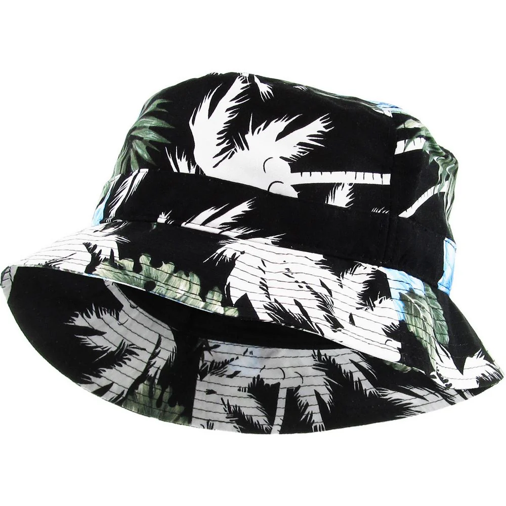 Ethos Blommig Bucket Hat – Svart/Blå