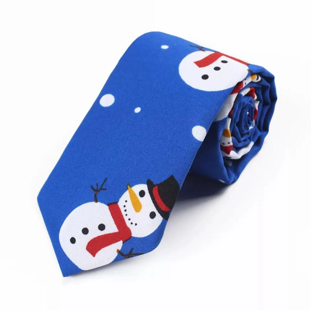 Snazzy Santa Christmas Tie – blå snögubbar