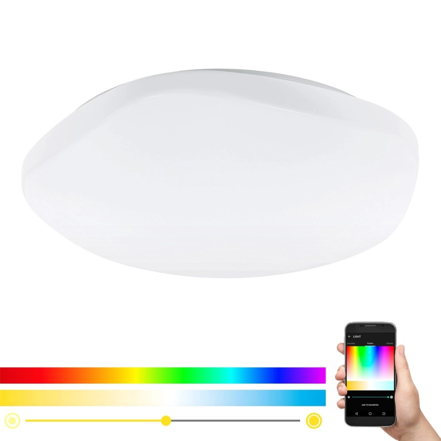Eglo 33272 – LED RGBW Dimbar taklampa TOTARI-C LED/34W/230V 2700-6500K vit + fjärrkontroll