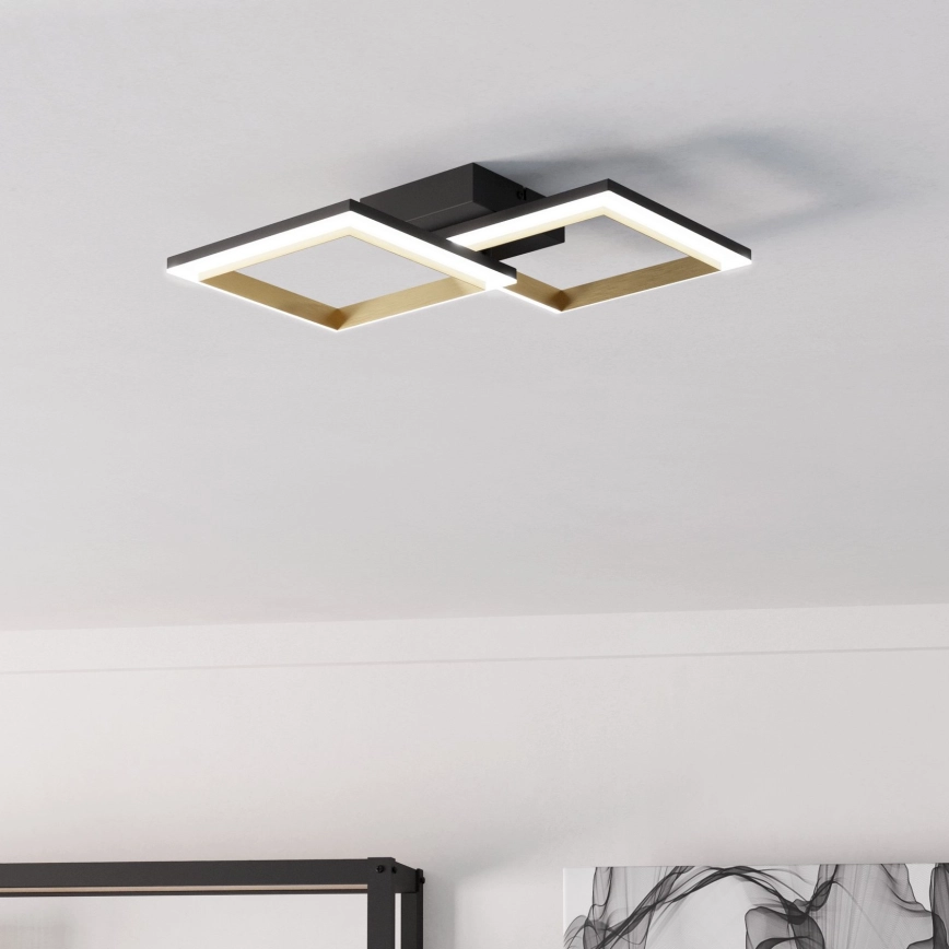 Eglo – LED Dimbar taklampa LED/18,4W/230V 4000K svart/guld