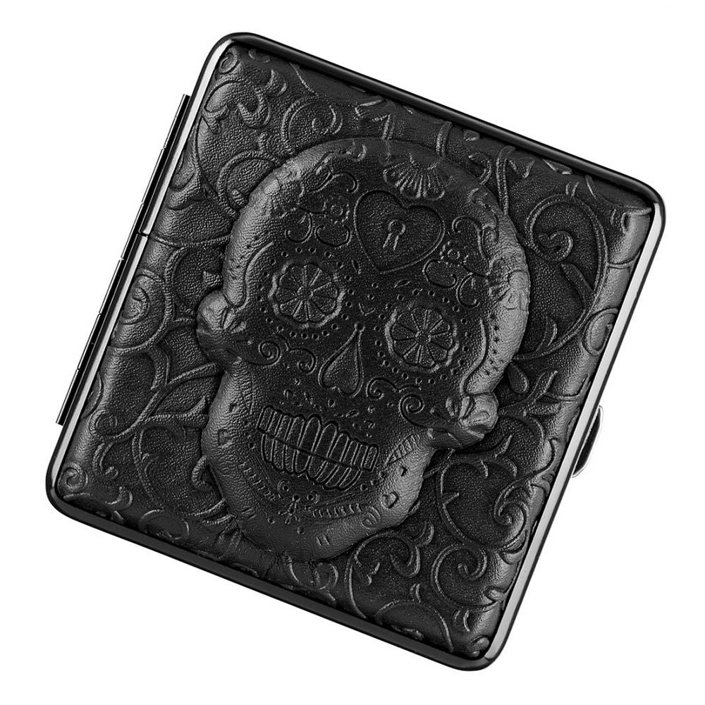 Angelo Schwarze Totenkopf cigarettfodral för 20 King Size