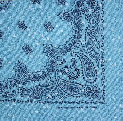 Ljusblå blue jeans paisley bandana