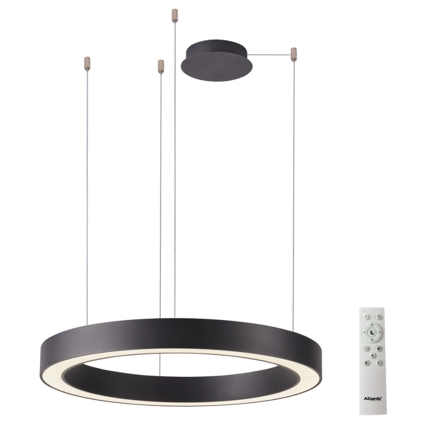 Azzardo AZ5047 – LED ljusreglerad ljuskrona på textilsladd MARCO LED/60W/230V svart + fjärrkontroll
