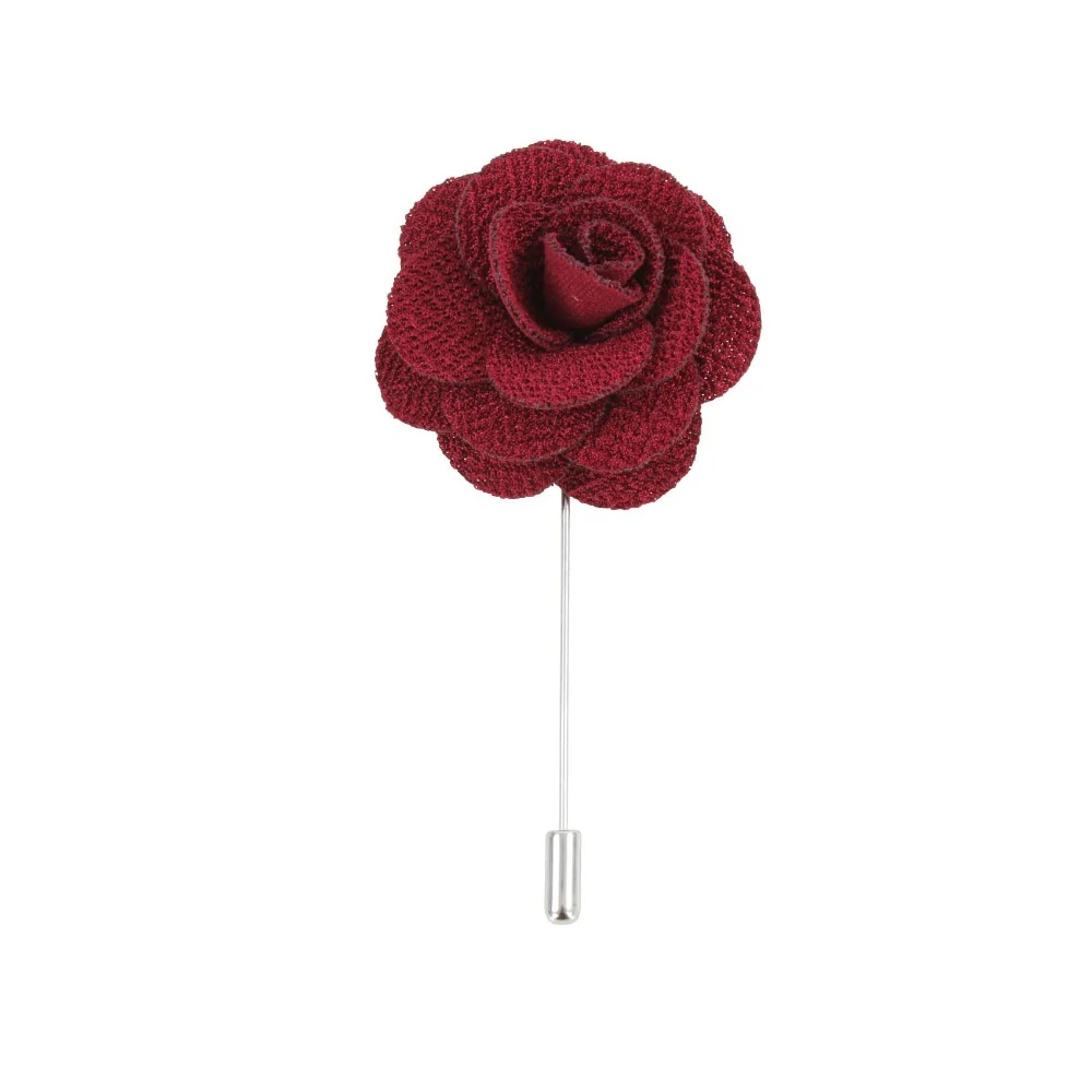 David Aster – Burgundy Flower Lapel Pin