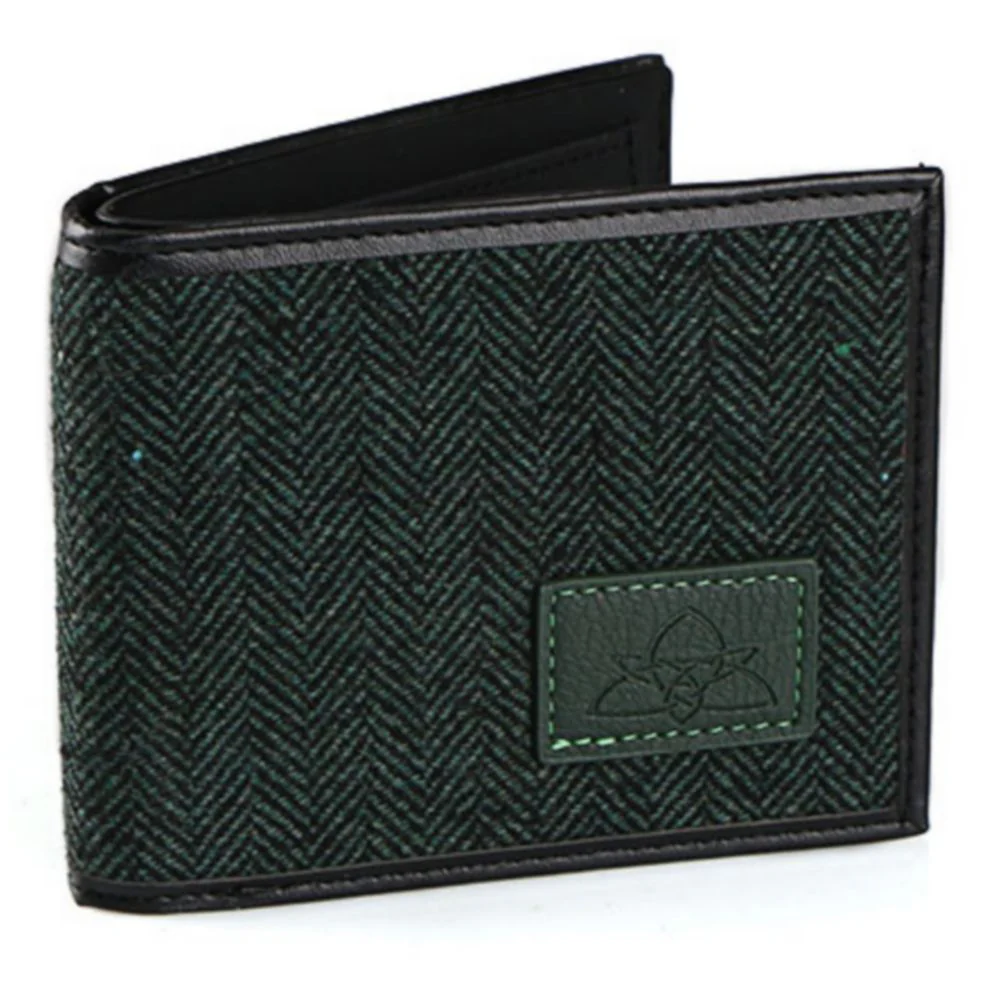 Celtic Ore Tweed Wallet Green Herringbone – Green Bi-Fold Wallet
