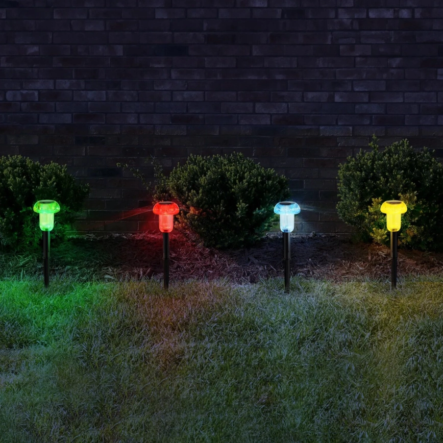 Globo – SET MED 4 LED RGB Solcellslampa LED/0,05W/3V IP44 150 mAh