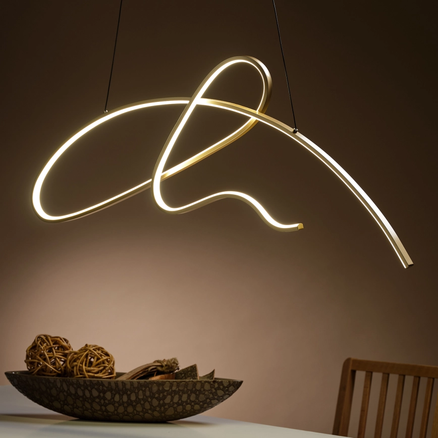 ONLI – LED ljuskrona med textilsladd SIGN LED/42W/230V 4000K guld