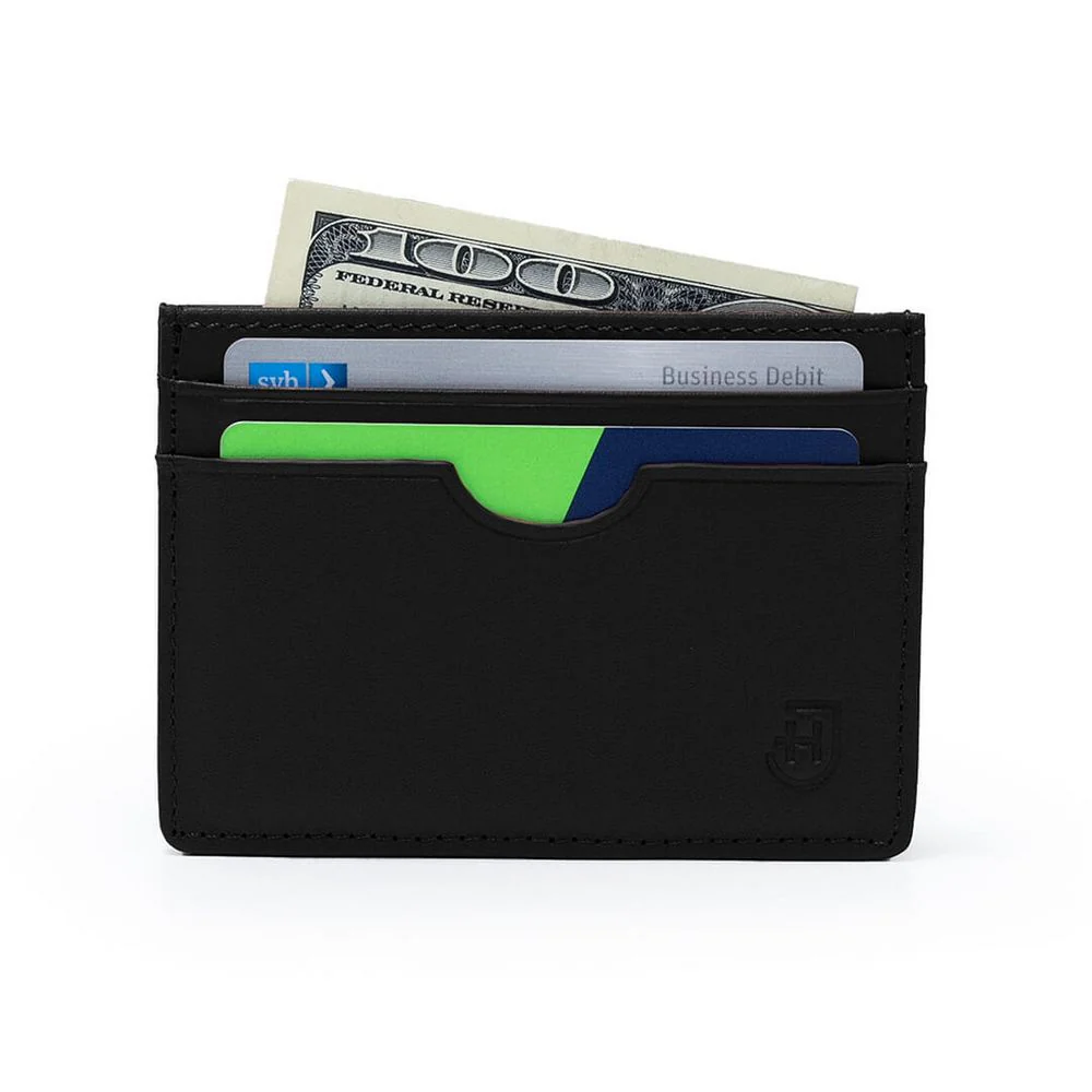 James Hawk Card Holder Black – Black Leather Card Holder