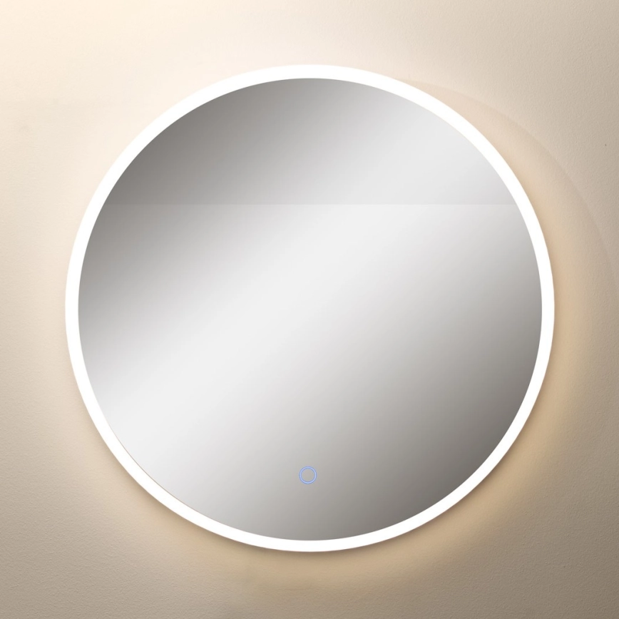 Zuma Line – LED Badrum vägg spegel med bakbelysning LED/24W/230V 3000/4000/6000K diameter 60 cm IP44 vit/guld