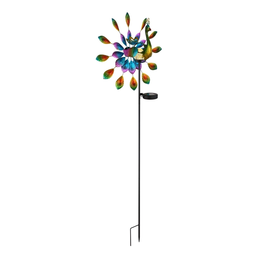 Globo – LED solär dekoration LED/0,06W/3V IP44 300 mAh påfågel