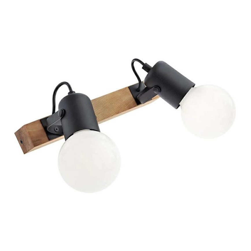 Redo 01-2416 – Vägglampa TAFFI 2xE27/42W/230V svart/bok
