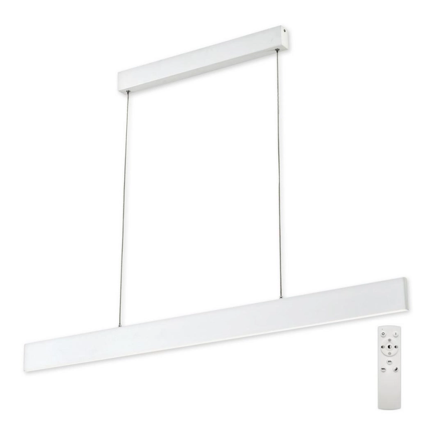 Top Light – LED ljusreglerad ljuskrona på textilsladd LINE LED/30W/230V vit + fjärrkontroll
