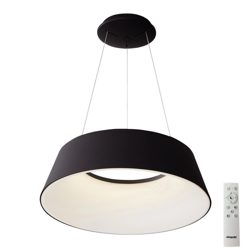 Azzardo AZ5094 – LED ljusreglerad ljuskrona på textilsladd EMMA LED/60W/230V svart + fjärrkontroll