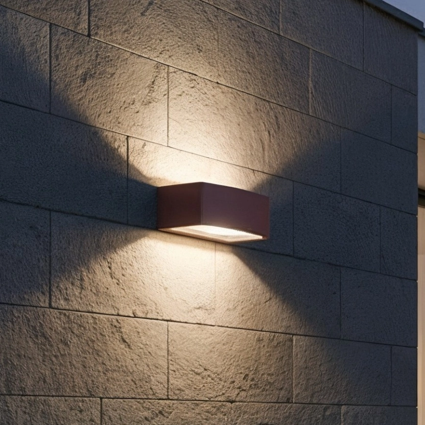 Ideal Lux – Vägglampa för utomhusbruk ANDROMEDA 1xE27/60W/230V IP55 brun