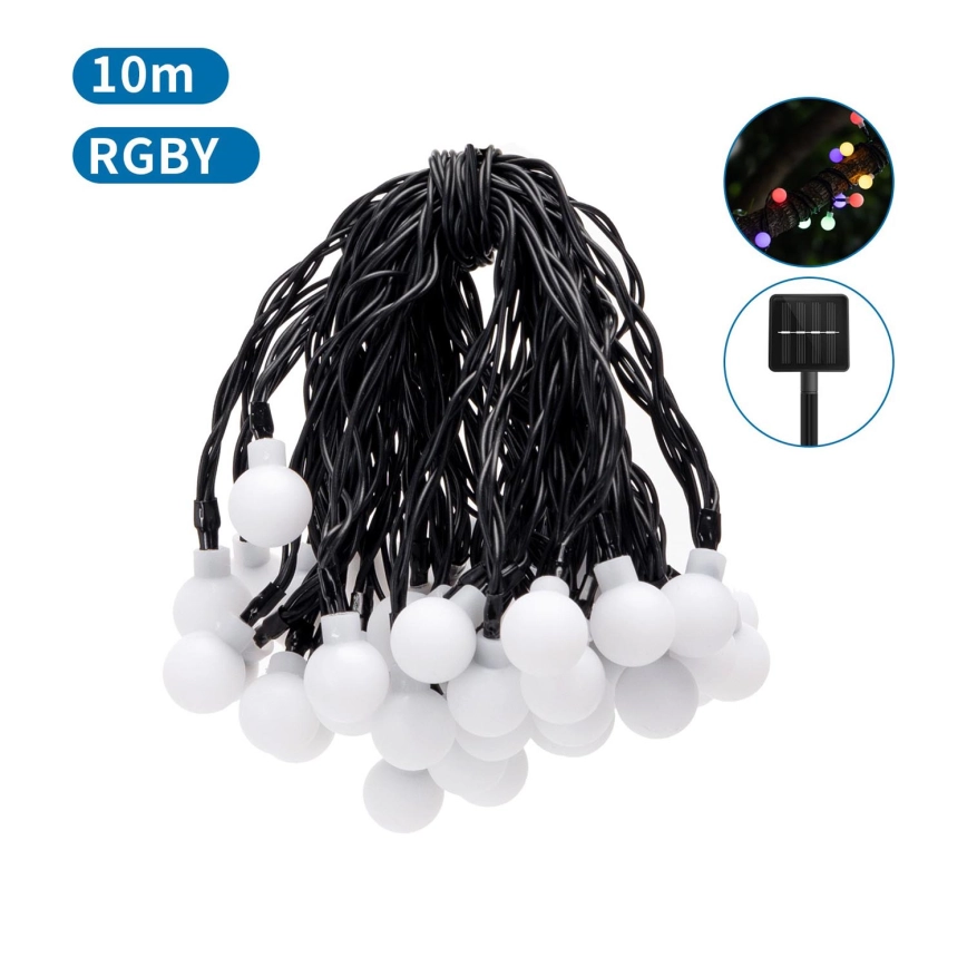 Aigostar – LED solcellsljusslinga 50xLED/8 funktioner 12m IP65 800 mAh multicolor
