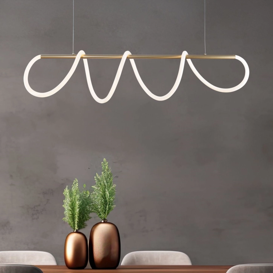 Zuma Line – LED ljuskrona med textilsladd LED/45W/230V 3000/4000/6000K guld