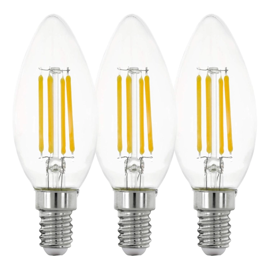 KIT 3x LED glödlampa VINTAGE C35 E14/4W/230V 2700K – Eglo 12811