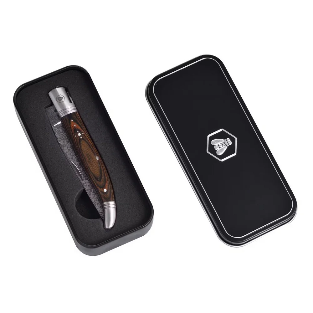 Laguiole Folding Knife – Damaskus Pakka