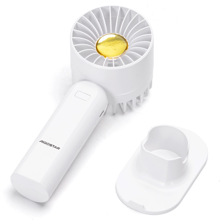 Aigostar – Uppladdningsbar fickfläkt 4W/5V 500mAh USB vit