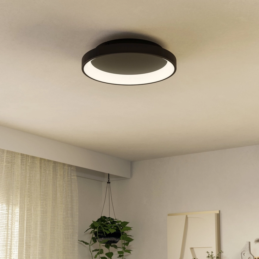 Eglo – LED Dimbar taklampa LED/12W/230V 2700-6500K svart + fjärrkontroll