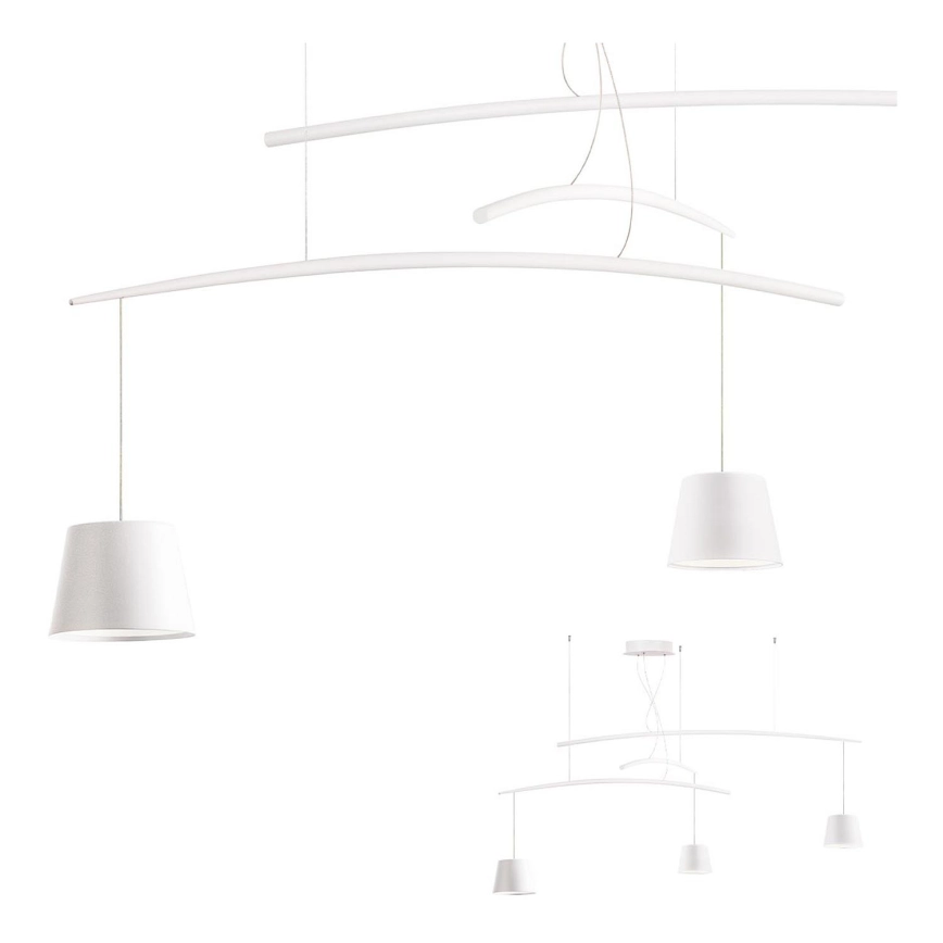 Redo 01-1524 – LED ljuskrona med textilsladd LOLLI 3xLED/6W/230V vit