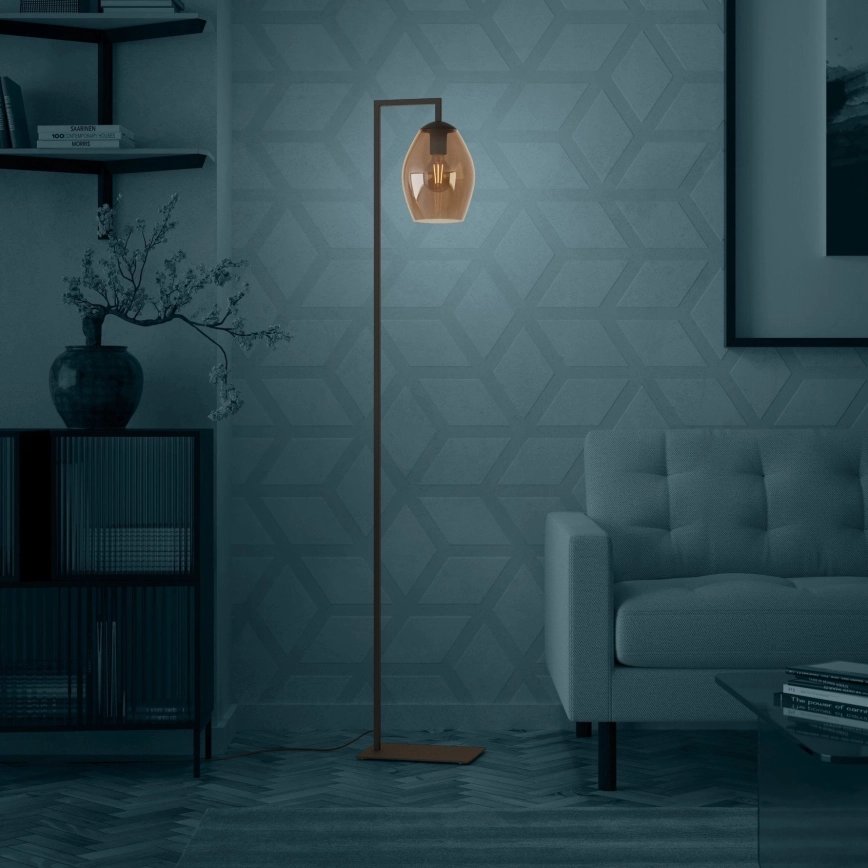 Eglo – Golvlampa 1xE27/40W/230V brun