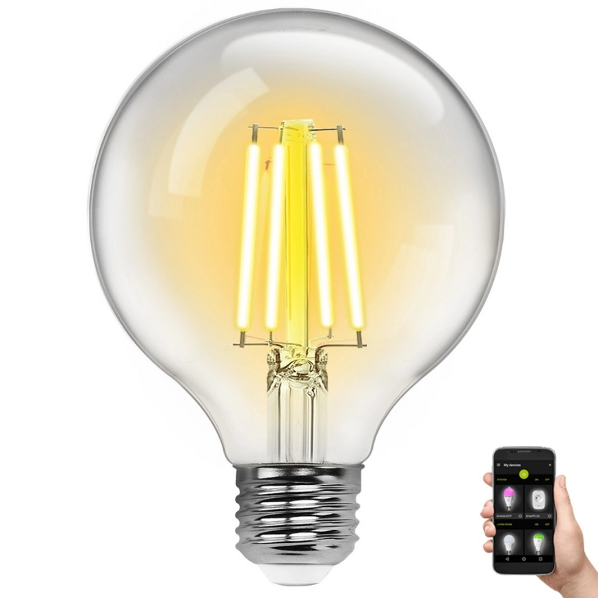 LED Ljusreglerad glödlampa FILAMENT G95 E27/6W/230V 2700-6500K Wi-Fi – Aigostar