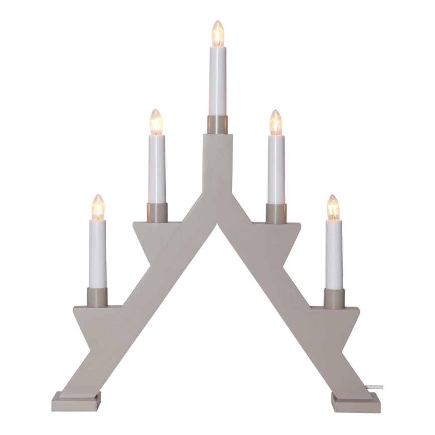 Eglo – Adventsljusstake ZACK 5xE10/3W/230V grå