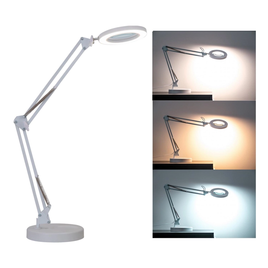 Brilagi – LED dimbar bordslampa med förstoringsglas LENS LED/12W/5V 3000/4200/6000K vit