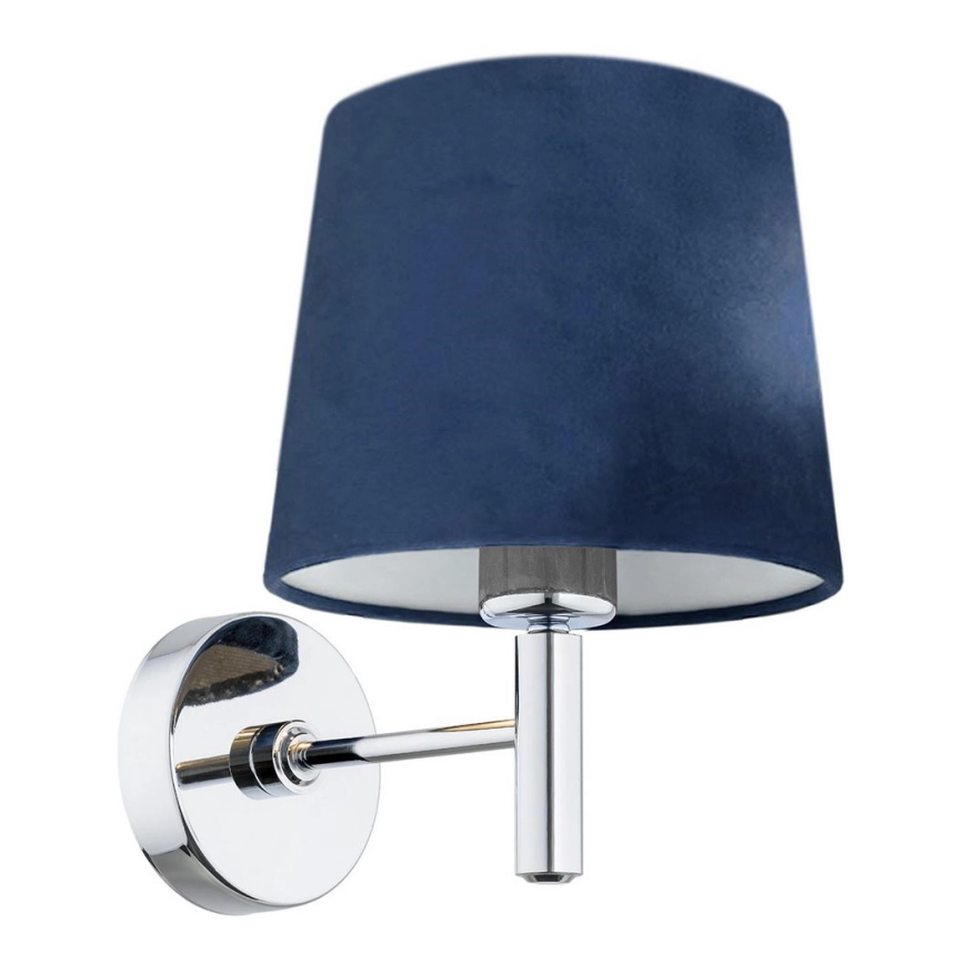 Argon 3908 – Vägglampa BOLZANO 1xE27/15W/230V blå/skinande krom