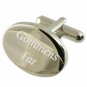 Bröllop manschettknappar silver oval – gammens far
