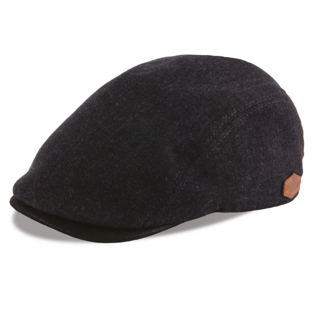 MJM Daffy 3 Wool Mix Waterproof Flat Cap – Grey Sixpence