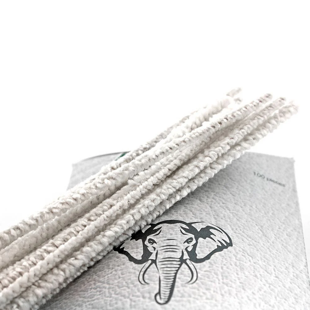 100 st White Elephant 17 cm Pip Cleaners – Mjuka borstar