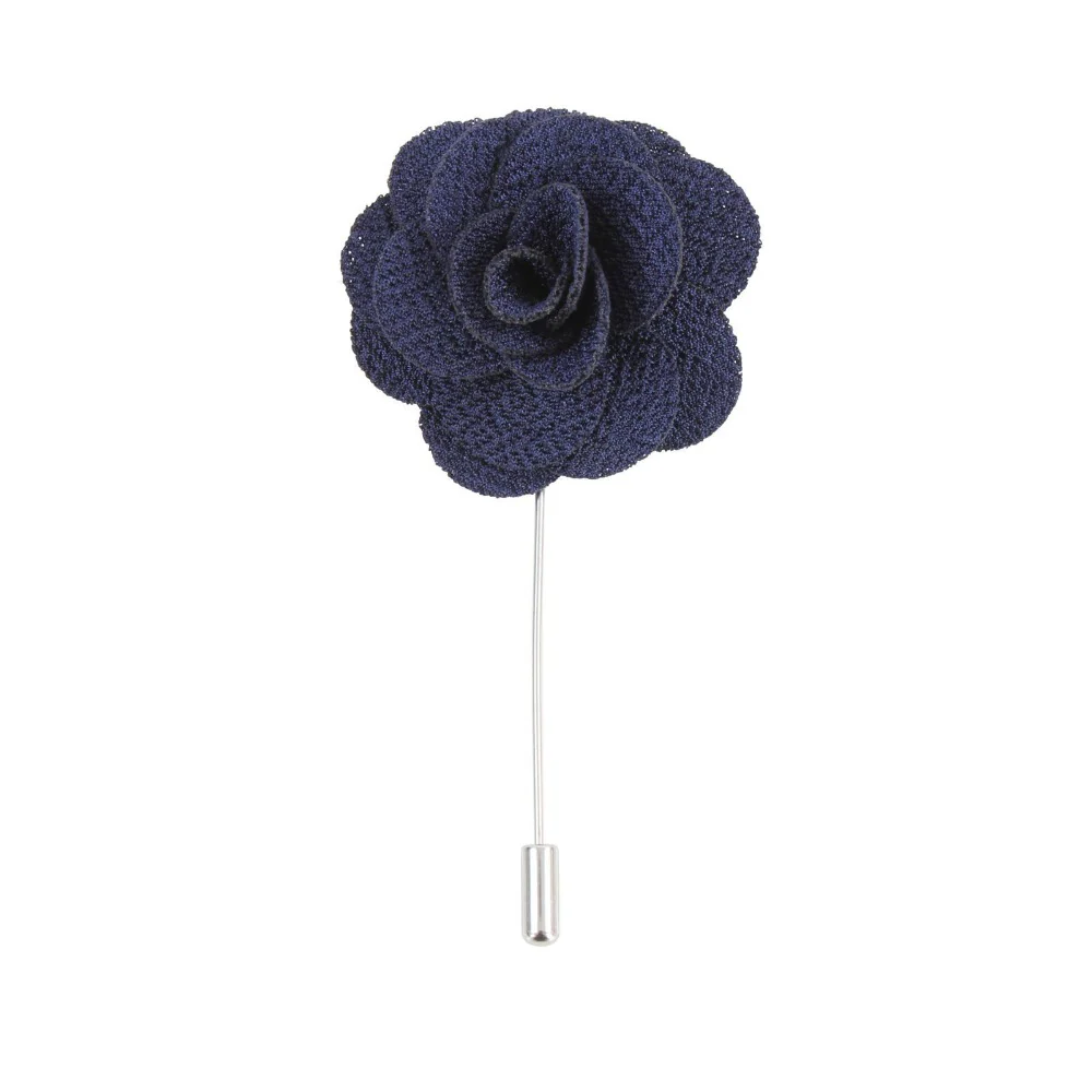 David Aster – Navy Flower Lapel Pin