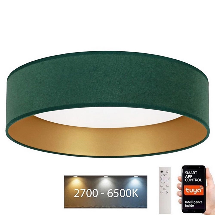 Brilagi – LED dimbar taklampa VELVET SMART LED/24W/230V Ø 45 cm 2700-6500K Wi-Fi Tuya grön/guld + fjärrkontroll