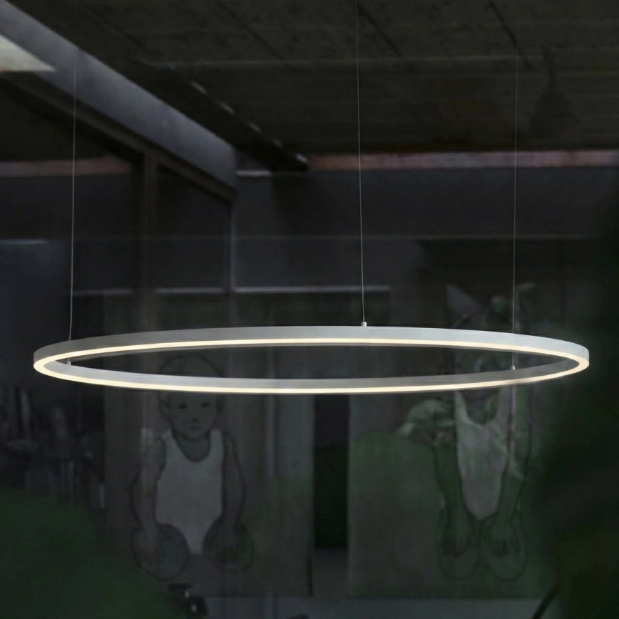 Ideal Lux – LED ljuskrona med textilsladd ORACLE LED/55W/230V 3000K diameter 90 cm vit