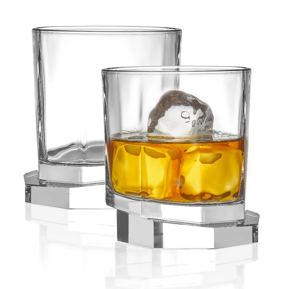 JoyJolt – Aqua Vitae Octagon Whisky Glass – Set of 2