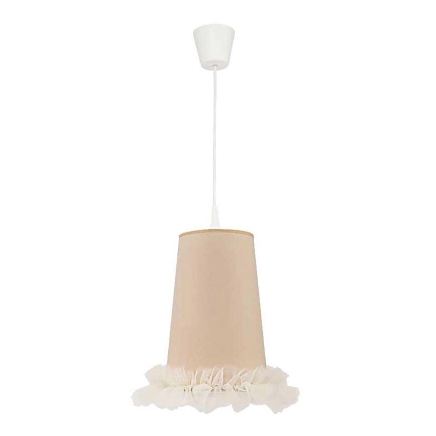 Duolla – Hängande ljuskrona med textilsladd för barn BALLET 1xE27/40W/230V diameter 21 cm beige