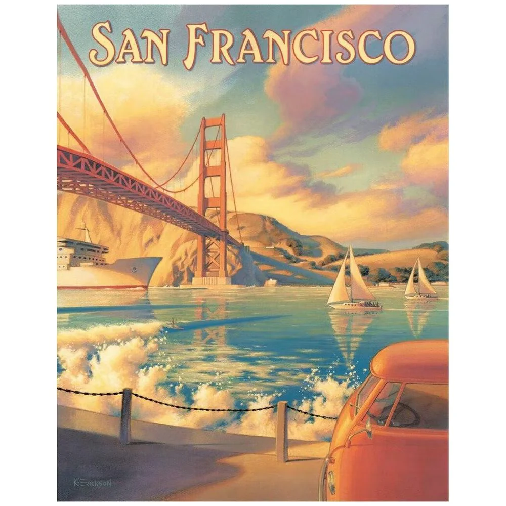 Retroworld Metallskylt Vintage Americana Golden Gate Bridge – 30 x 40 cm