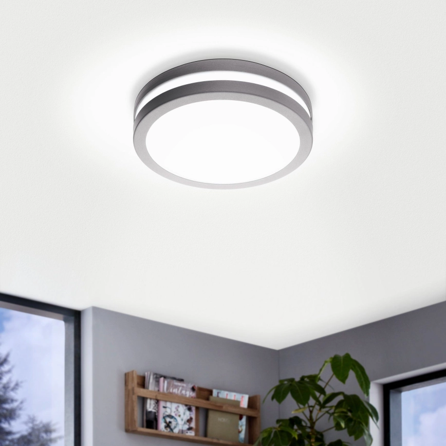 Eglo 33572 – Dimbar LED-taklampa för badrum LOCANA-C LED/14W/230V IP44 silver