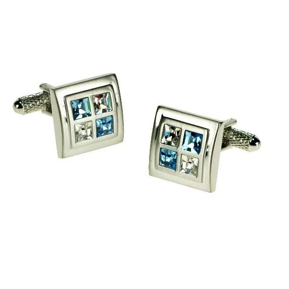 Manschettknappar Swarovski Crystal – The White Blues