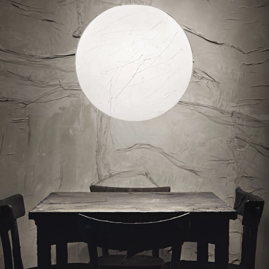 Ideal Lux – Ljuskrona med textilsladd CARTA 1xE27/25W/230V diameter 50 cm vit