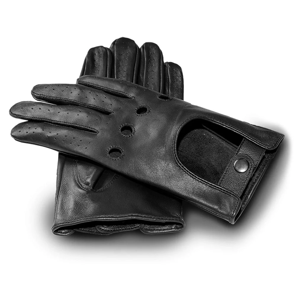 James Hawk Leather Driving Gloves – Svart