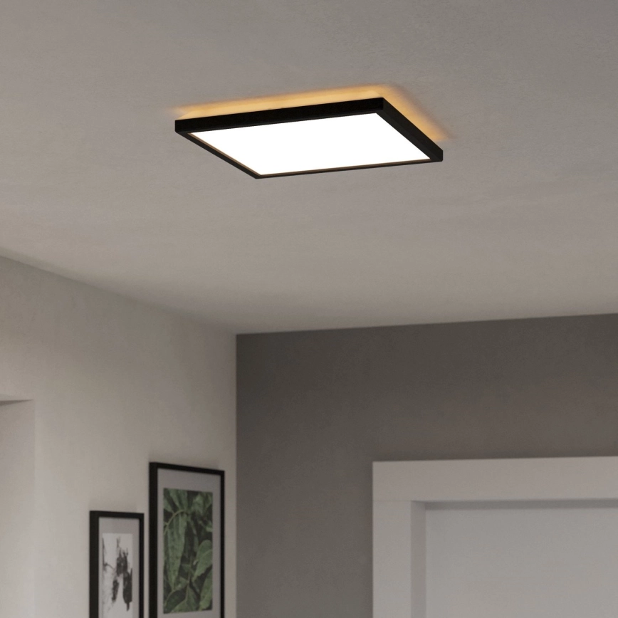 Eglo – LED badrumsplafond LED/13,4W/230V 2700/4000/6500K 29×29 cm IP44 svart